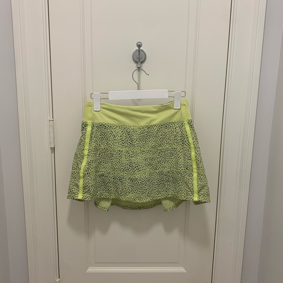 SOLD💛BNWOT ⭐️ LULULEMON PACE RIVAL SKIRT/SKORT LIME/YELLOW/GRAY DOTS-SIZE 6 REG - Picture 7 of 12